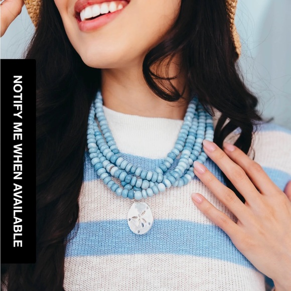 Allie & Bess Bay Hand Dyed Blue Opal beads 8mm to 10mm. 16” Beaded Necklace. New - Picture 4 of 11